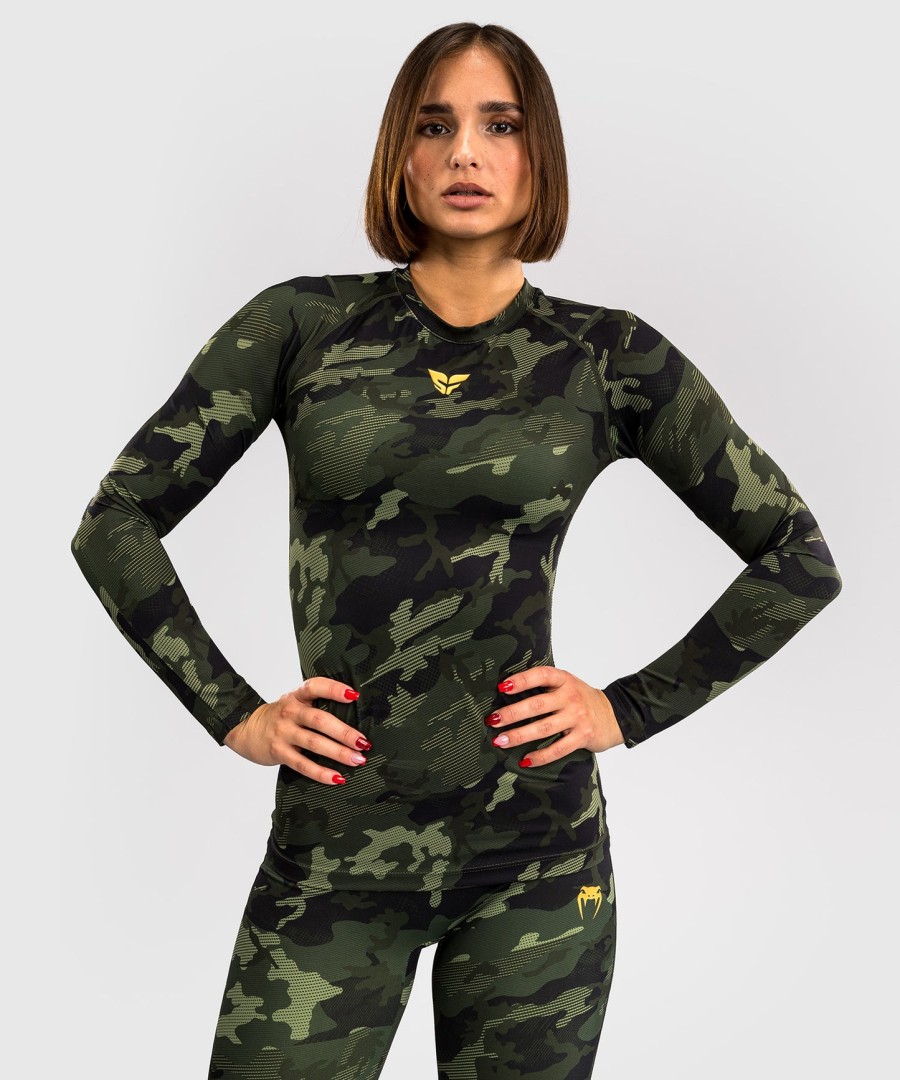 camiseta de proteção solar feminina de manga comprida venum x sophia rose - camuflagem florestal