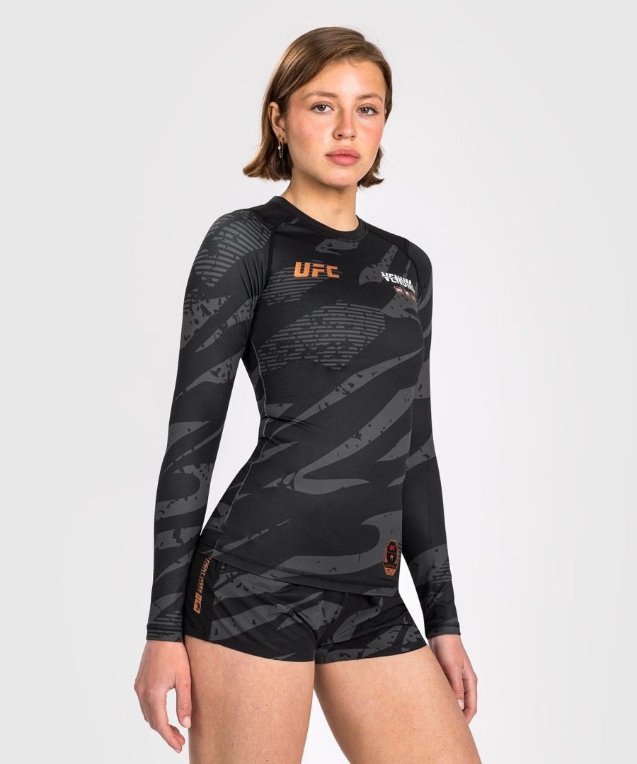 rashguard de manga comprida feminina ufc adrenaline by venum fight week performance - camuflagem urbana