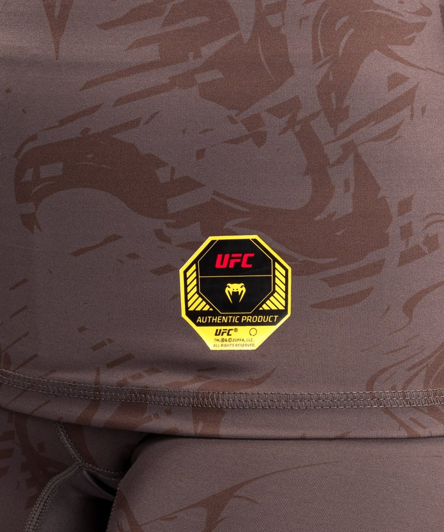 rashguard de manga comprida feminina ufc fusion by venum fight week performance - marrom terra
