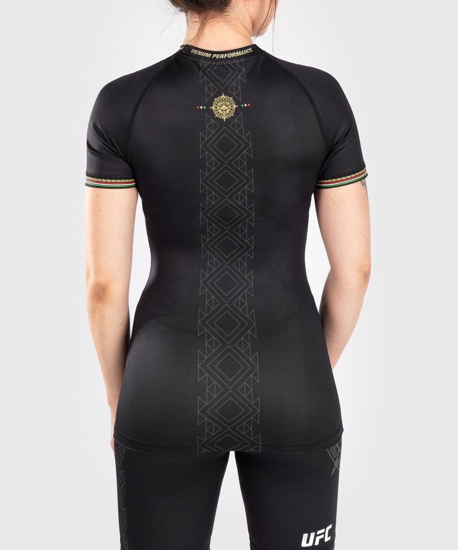 rashguard de manga curta feminino noche ufc by venum authentic fight night performance - preto
