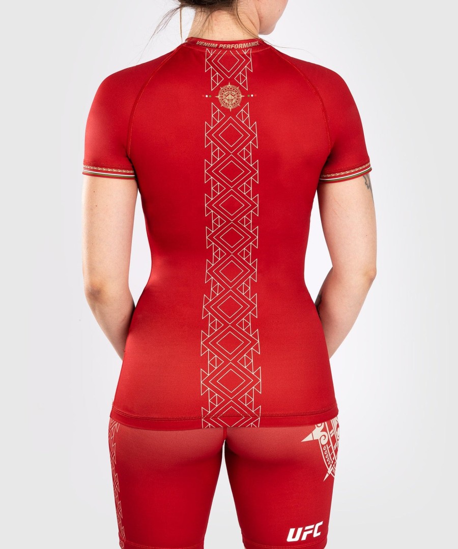 rashguard de manga curta feminino noche ufc by venum authentic fight night performance - vermelho