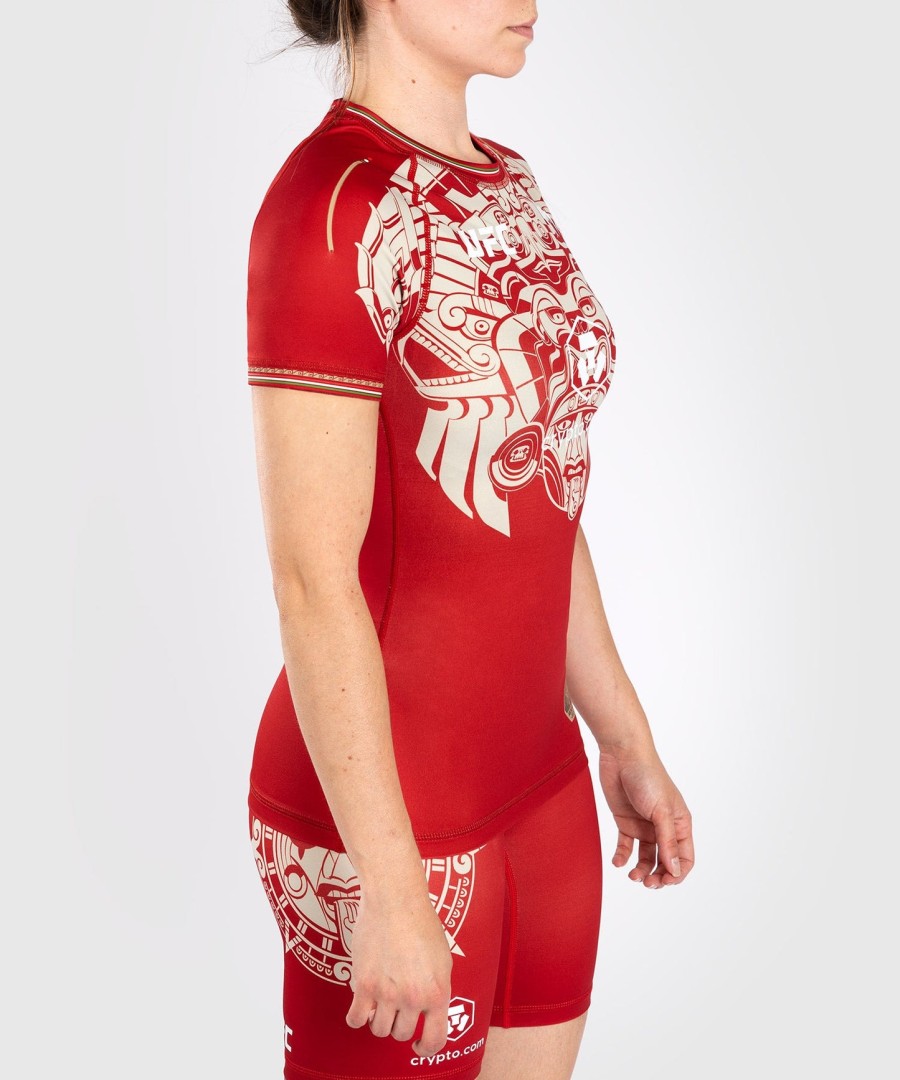 rashguard de manga curta feminino noche ufc by venum authentic fight night performance - vermelho