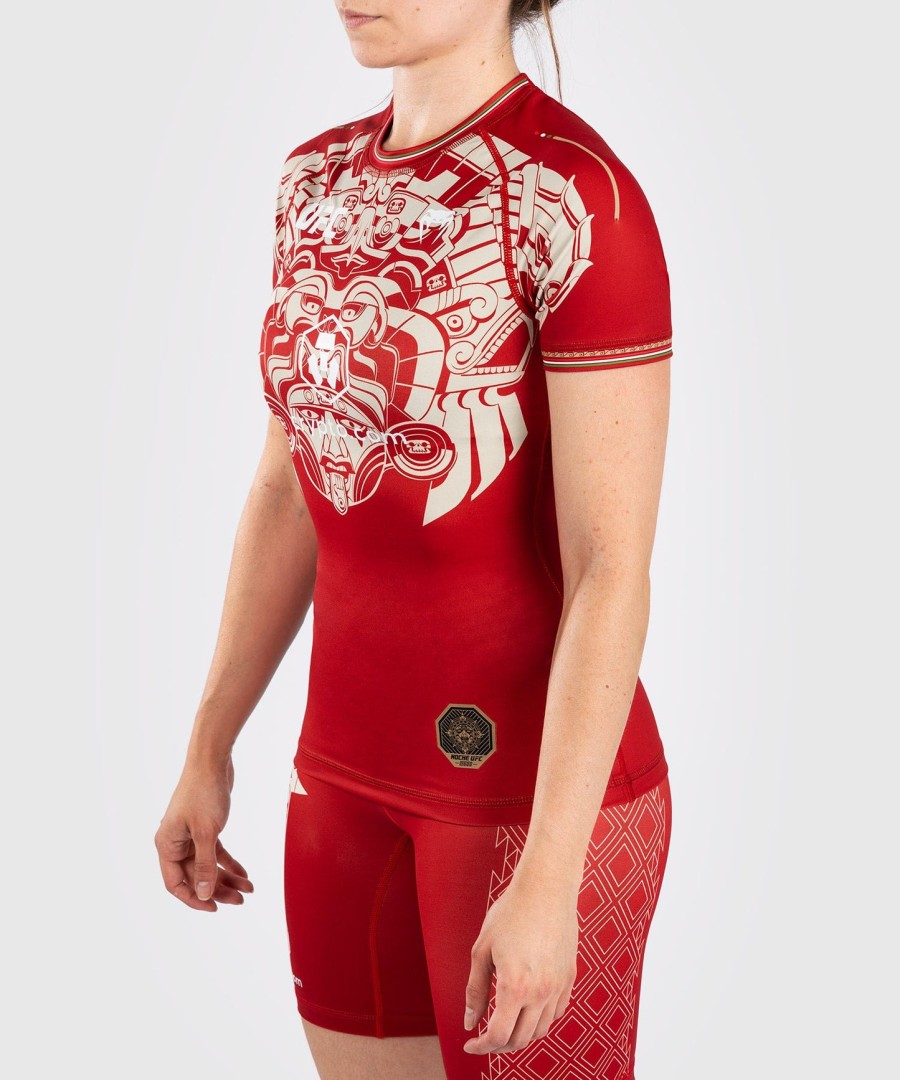 rashguard de manga curta feminino noche ufc by venum authentic fight night performance - vermelho