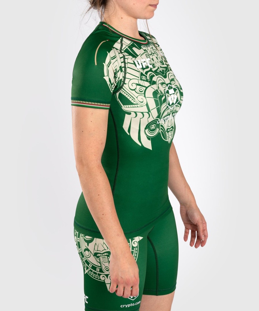 rashguard de manga curta noche ufc by venum authentic fight night para mulheres - verde