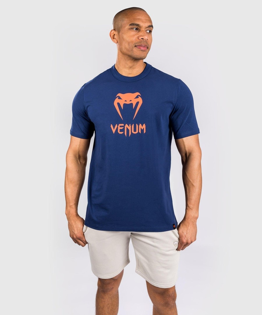 camiseta venum classic - azul marinholaranja