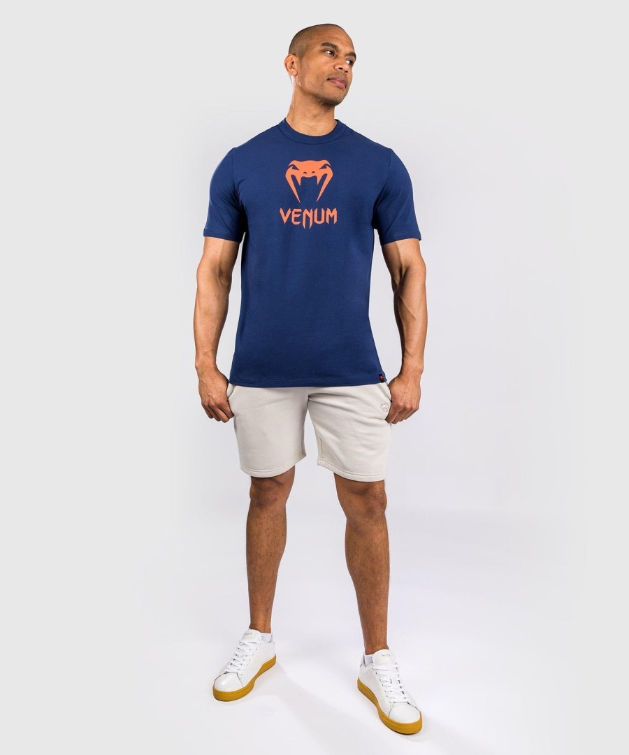 camiseta venum classic - azul marinholaranja