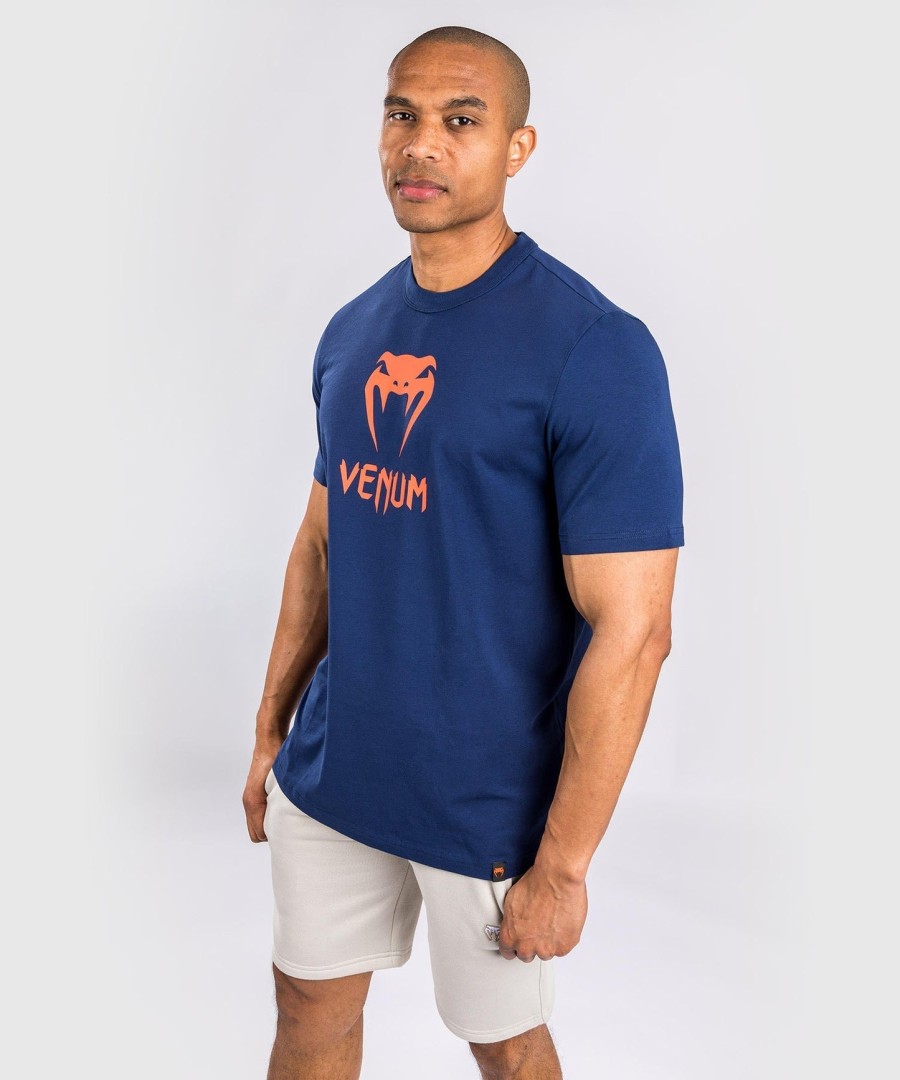 camiseta venum classic - azul marinholaranja