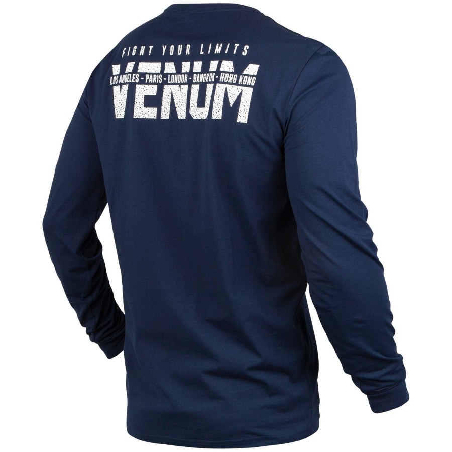 camiseta venum signature - manga longa - azul marinhobranco