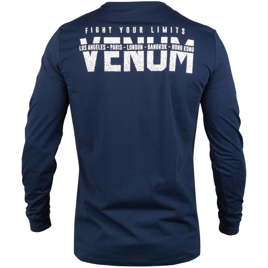 camiseta venum signature - manga longa - azul marinhobranco