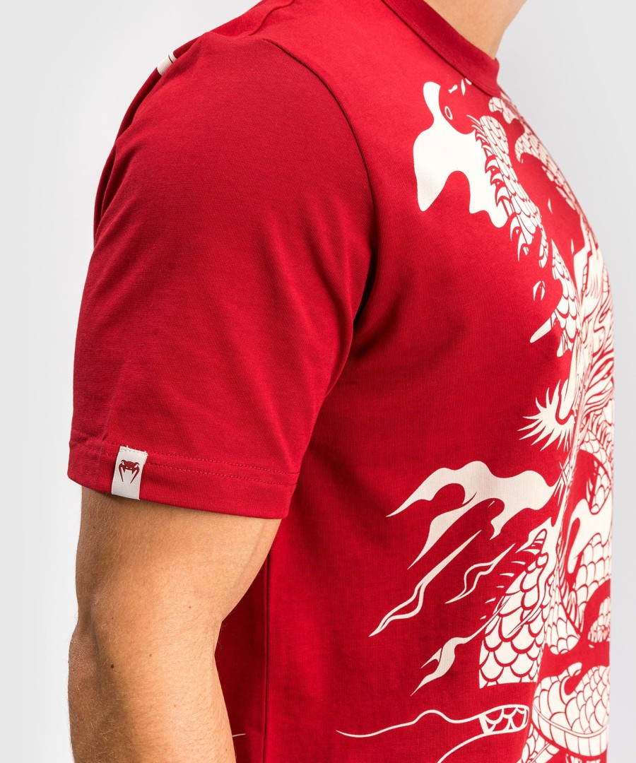 camiseta masculina venum dragon flight - vermelho cerejabranco creme