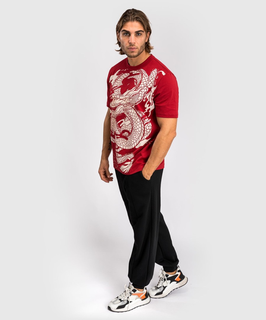 camiseta masculina venum dragon flight - vermelho cerejabranco creme