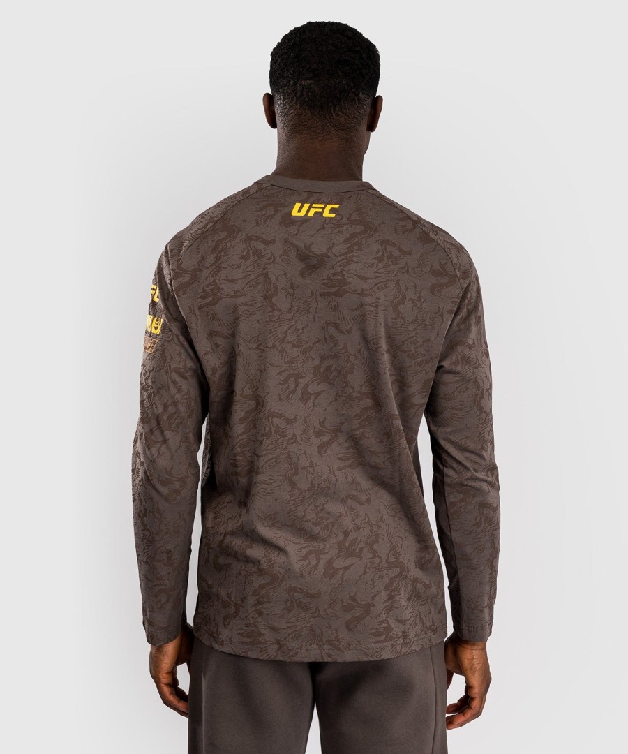 camiseta de manga comprida masculina ufc fusion by venum fight week - marrom terra