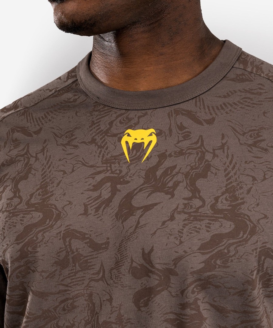 camiseta de manga comprida masculina ufc fusion by venum fight week - marrom terra