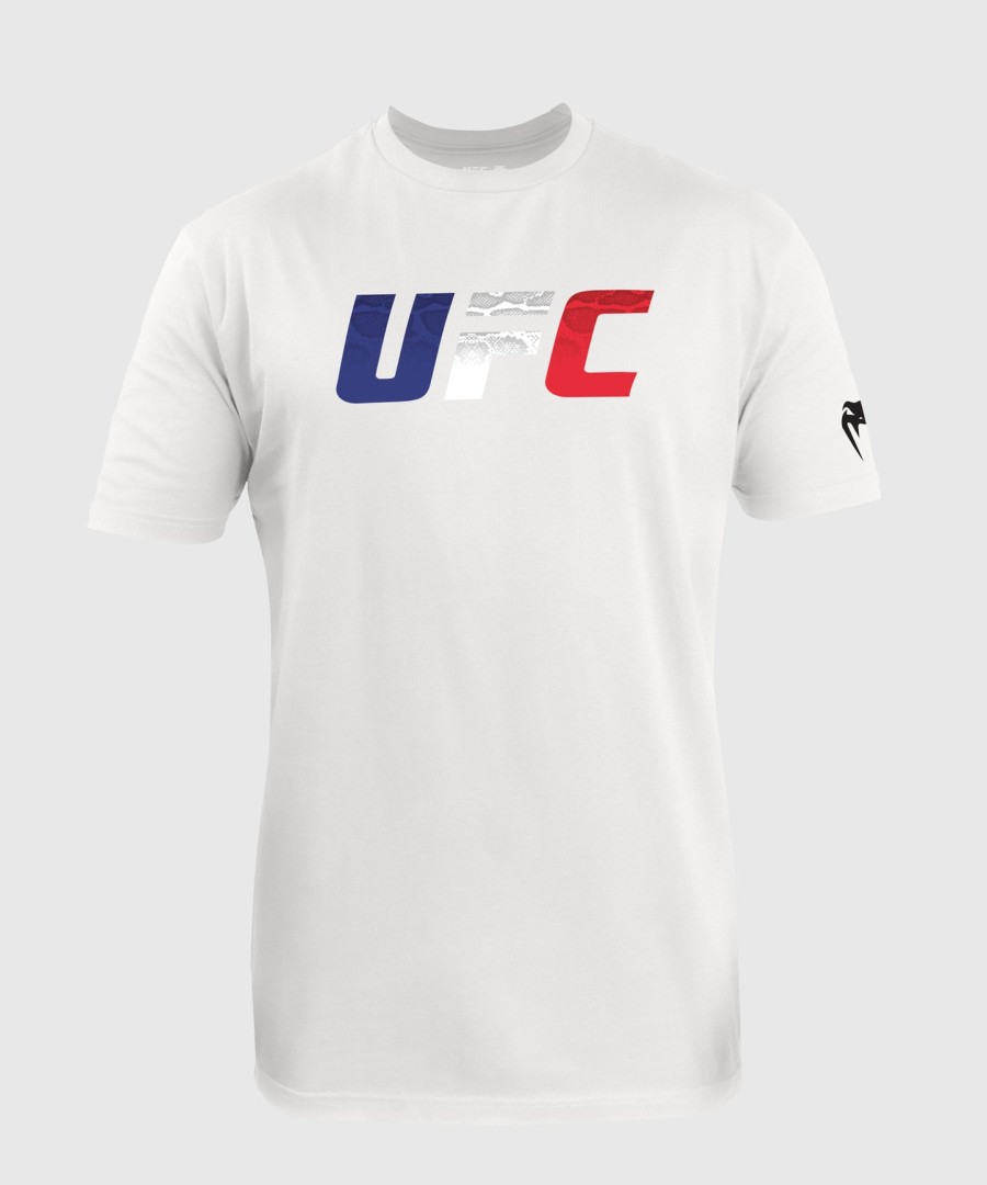 camiseta masculina ufc unrivaled by venum com a bandeira francesa branca