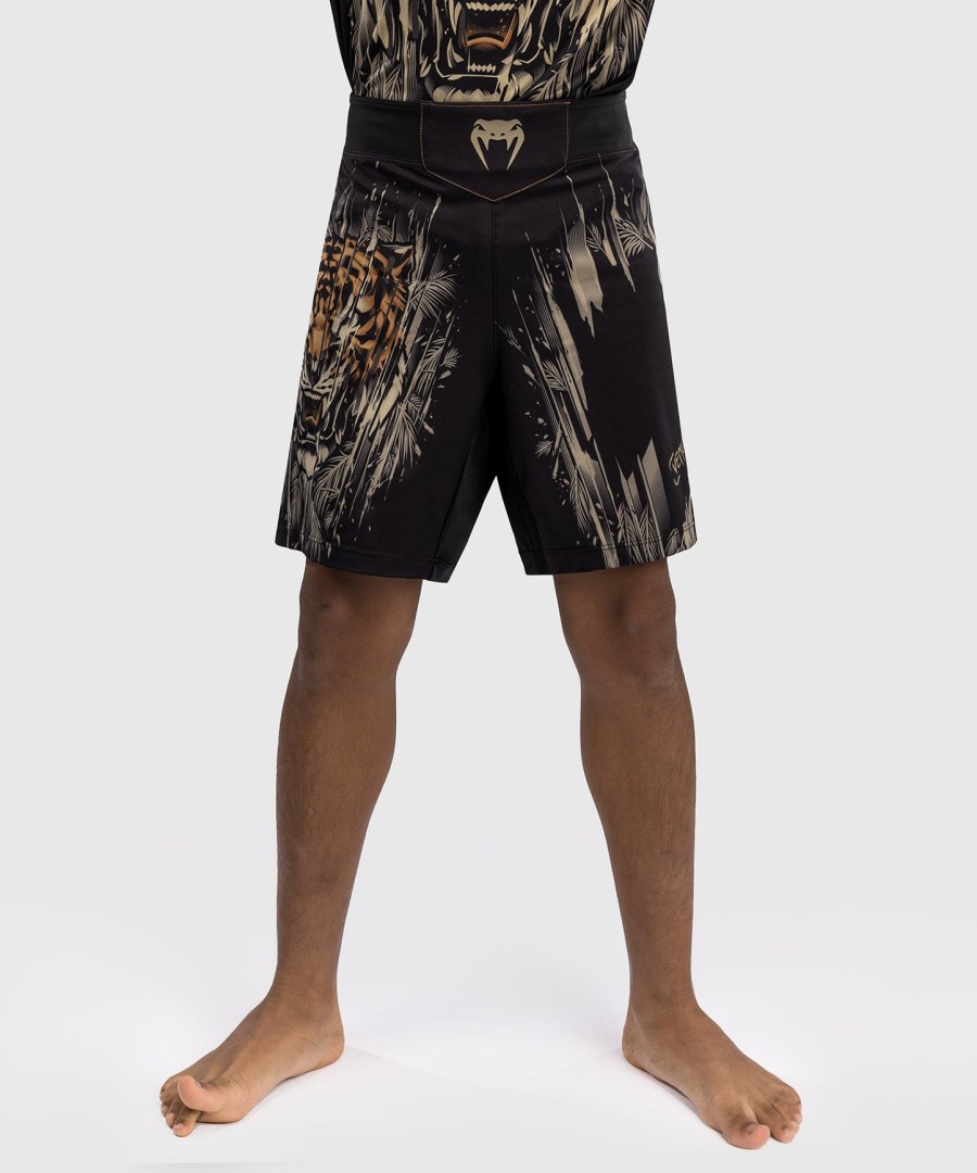 calções de luta venum tiger kids - pretolaranja neon