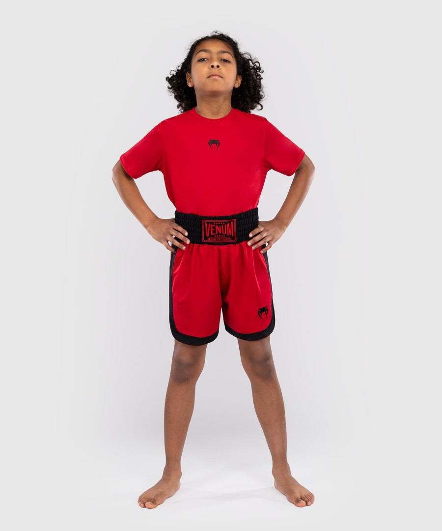 calção de boxe infantil clássico venum - vermelho cereja