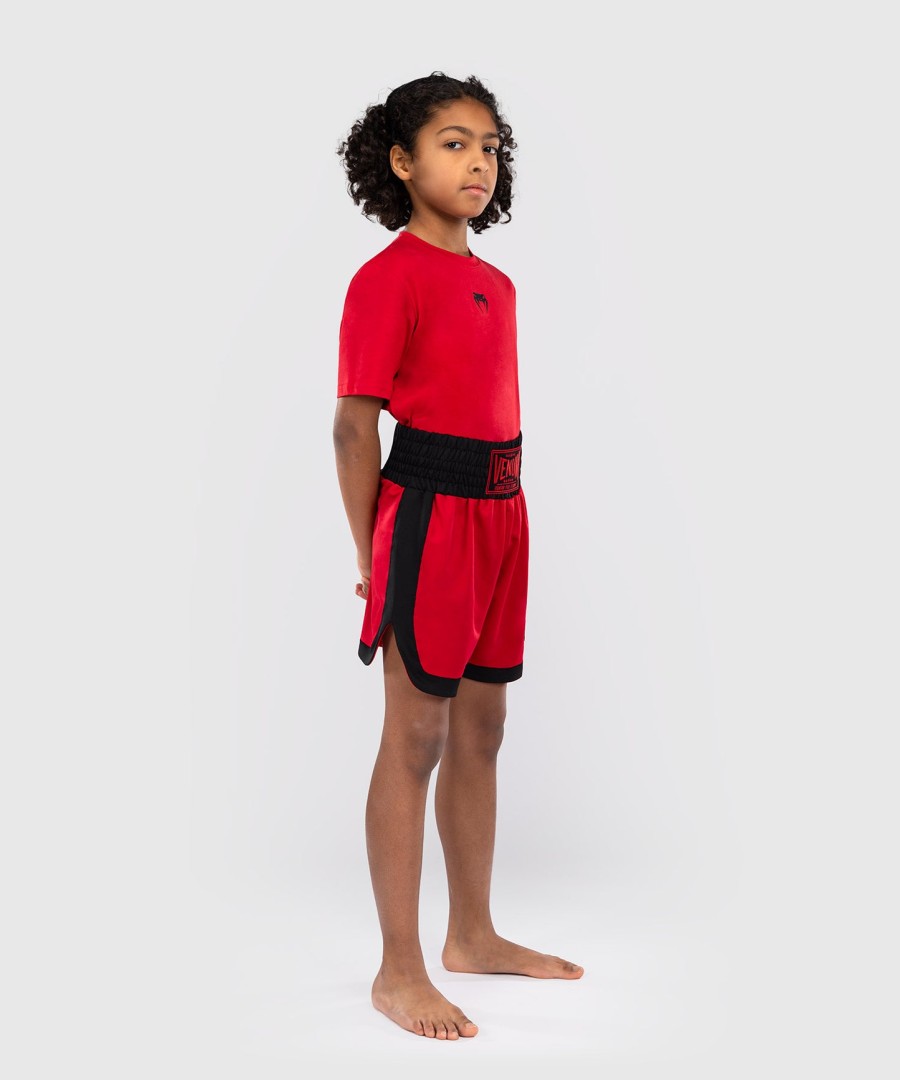 calção de boxe infantil clássico venum - vermelho cereja