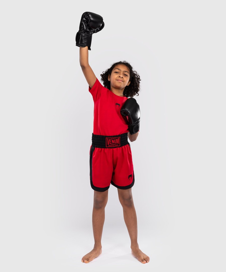 calção de boxe infantil clássico venum - vermelho cereja