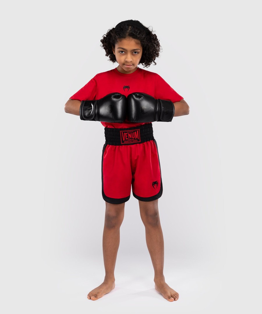 calção de boxe infantil clássico venum - vermelho cereja