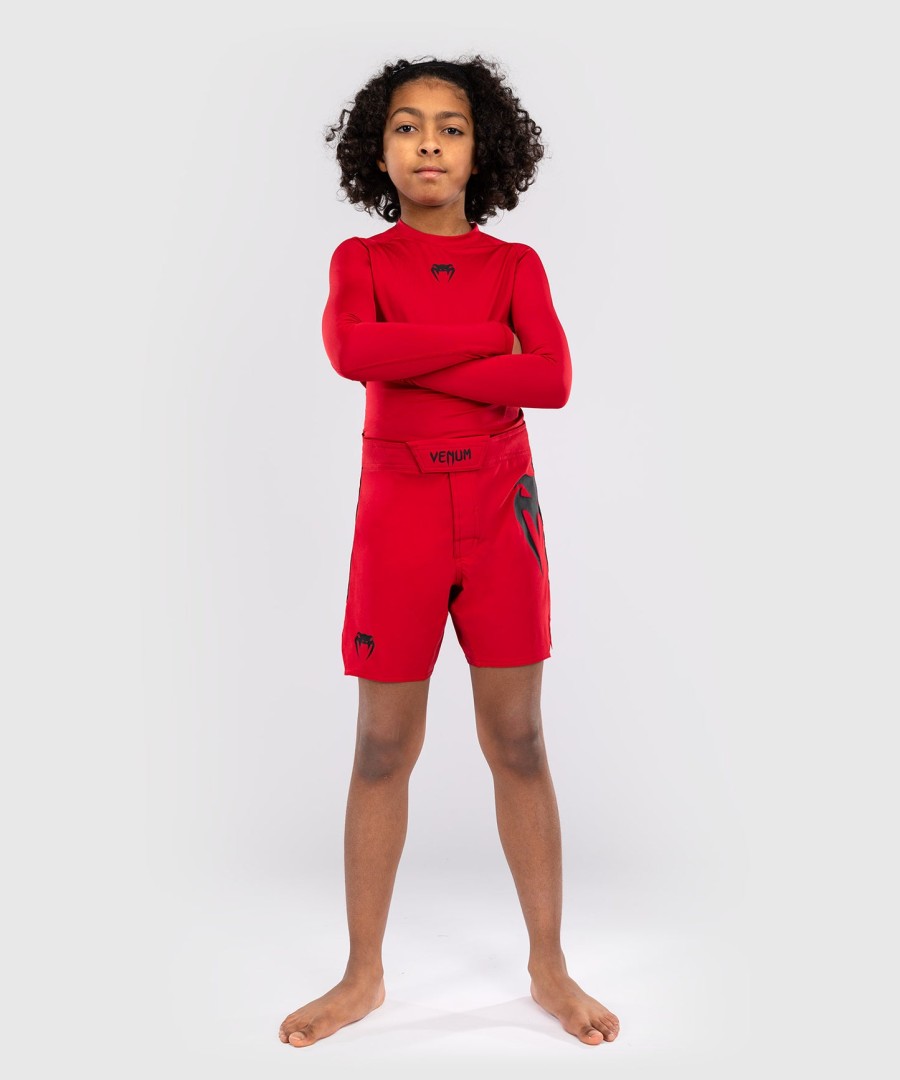 calções de luta venum light kids - vermelho cereja