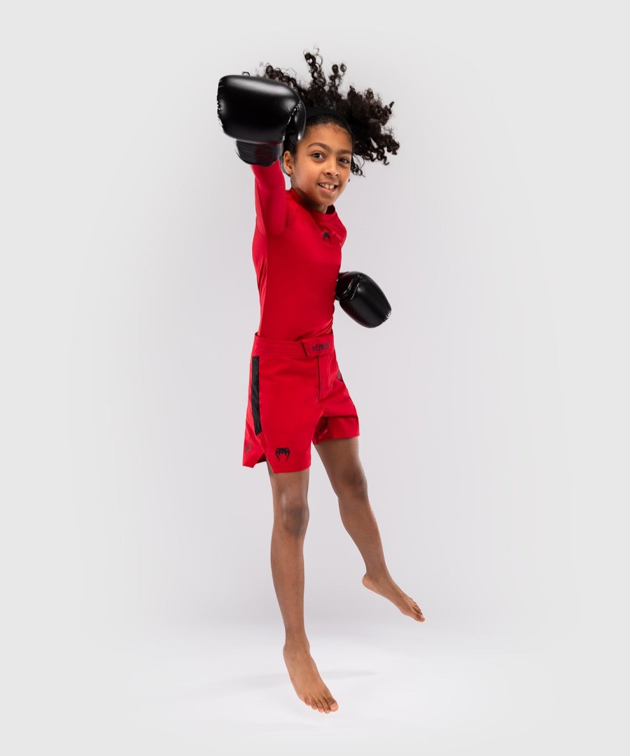 calções de luta venum light kids - vermelho cereja