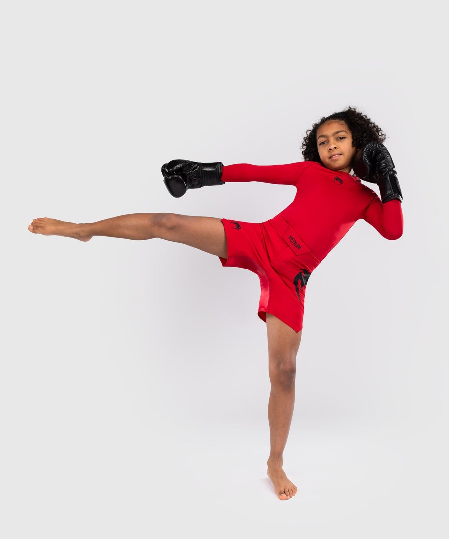 calções de luta venum light kids - vermelho cereja