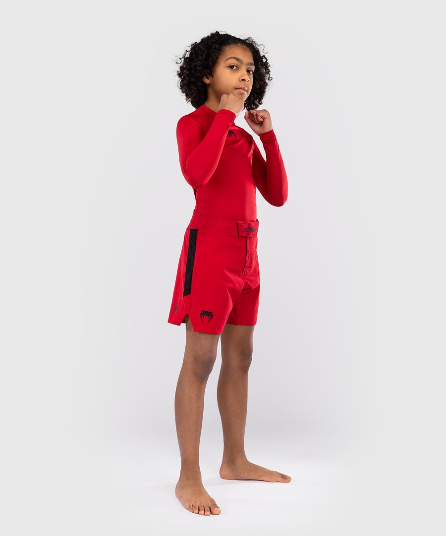 calções de luta venum light kids - vermelho cereja
