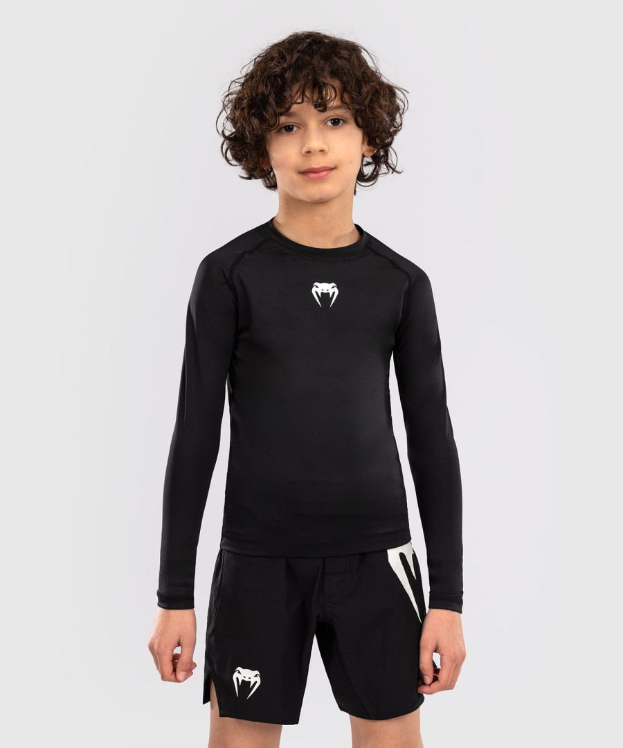 camiseta de proteção solar infantil venum contender de manga comprida - preta
