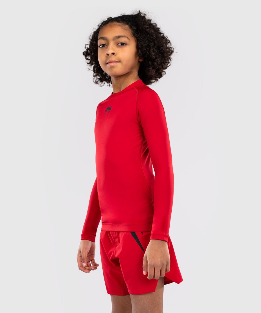 camiseta de proteção solar infantil venum contender de manga comprida - vermelho cereja