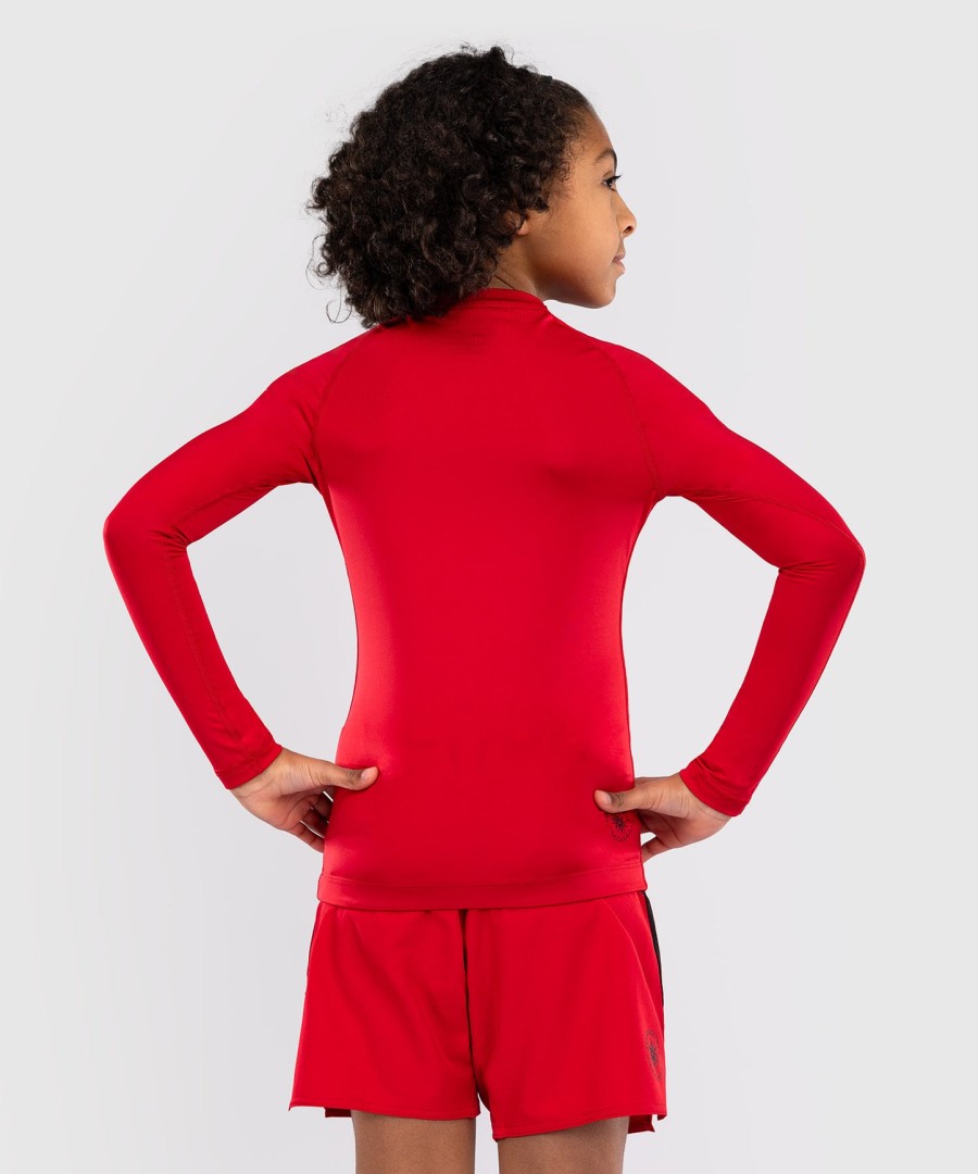 camiseta de proteção solar infantil venum contender de manga comprida - vermelho cereja