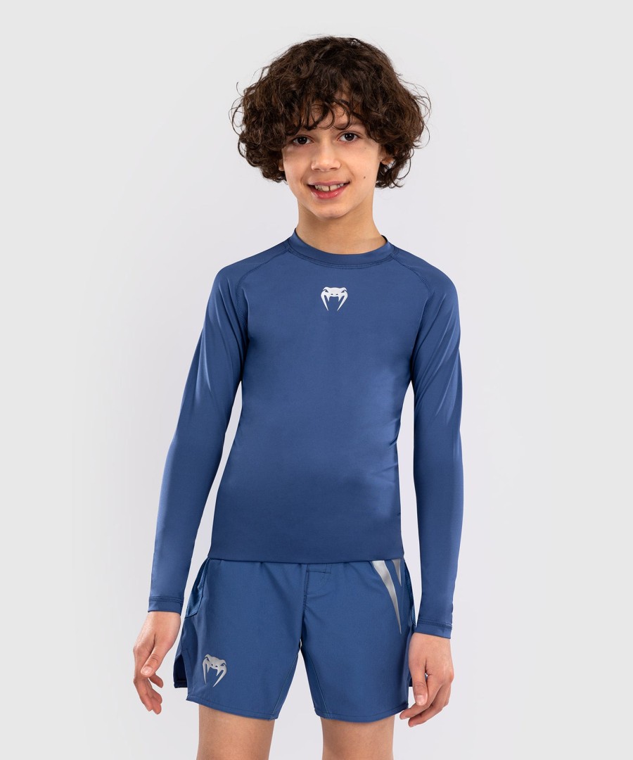 camiseta de proteção solar infantil venum contender de manga comprida - azul royal