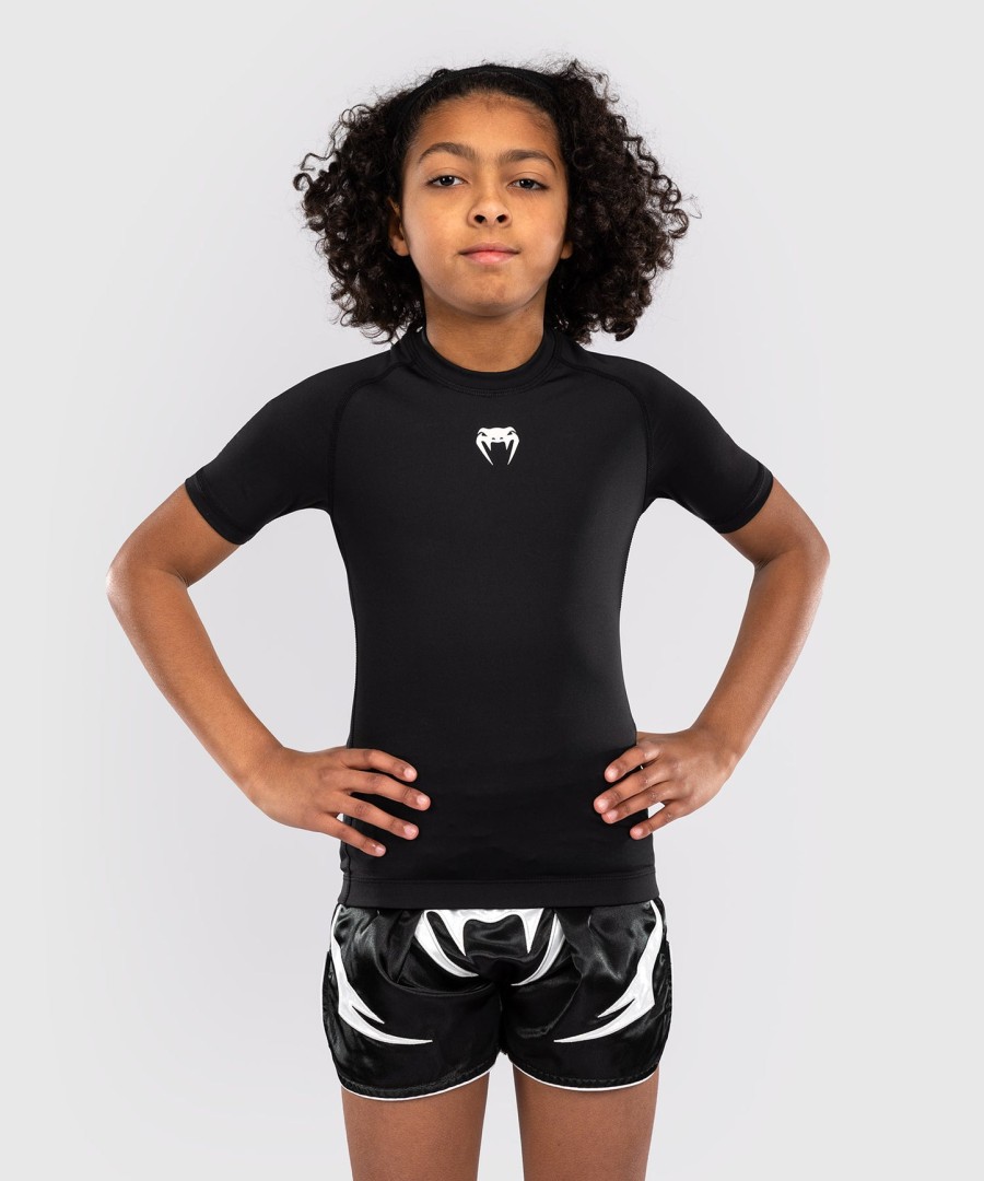 camiseta de proteção solar infantil venum contender de manga curta - preta
