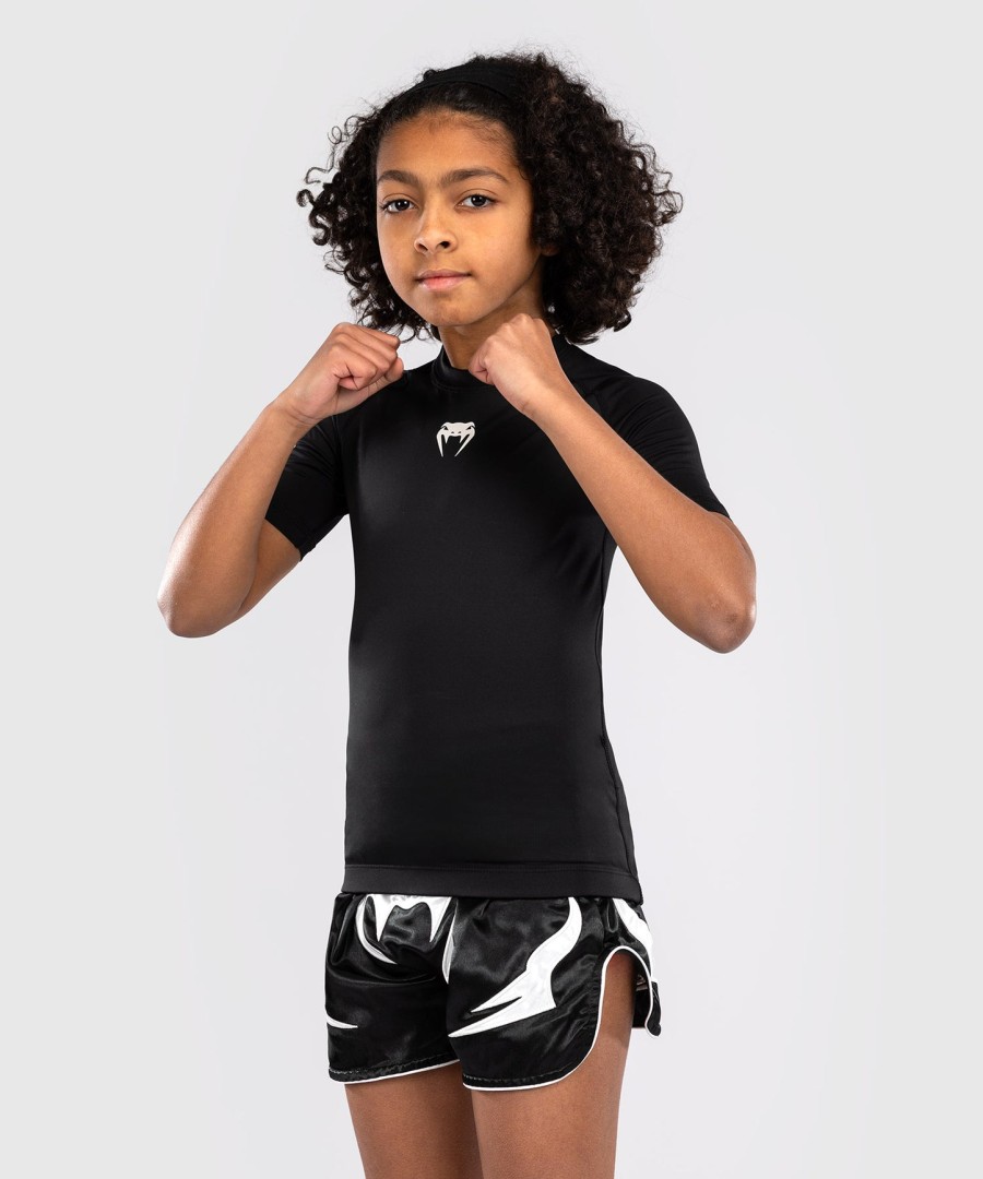 camiseta de proteção solar infantil venum contender de manga curta - preta
