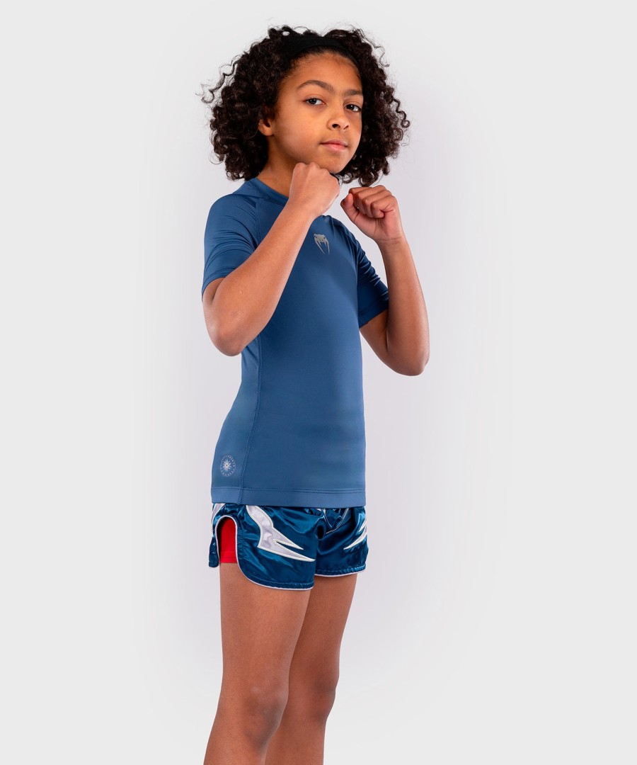 camiseta de proteção solar infantil venum contender de manga curta - azul royal