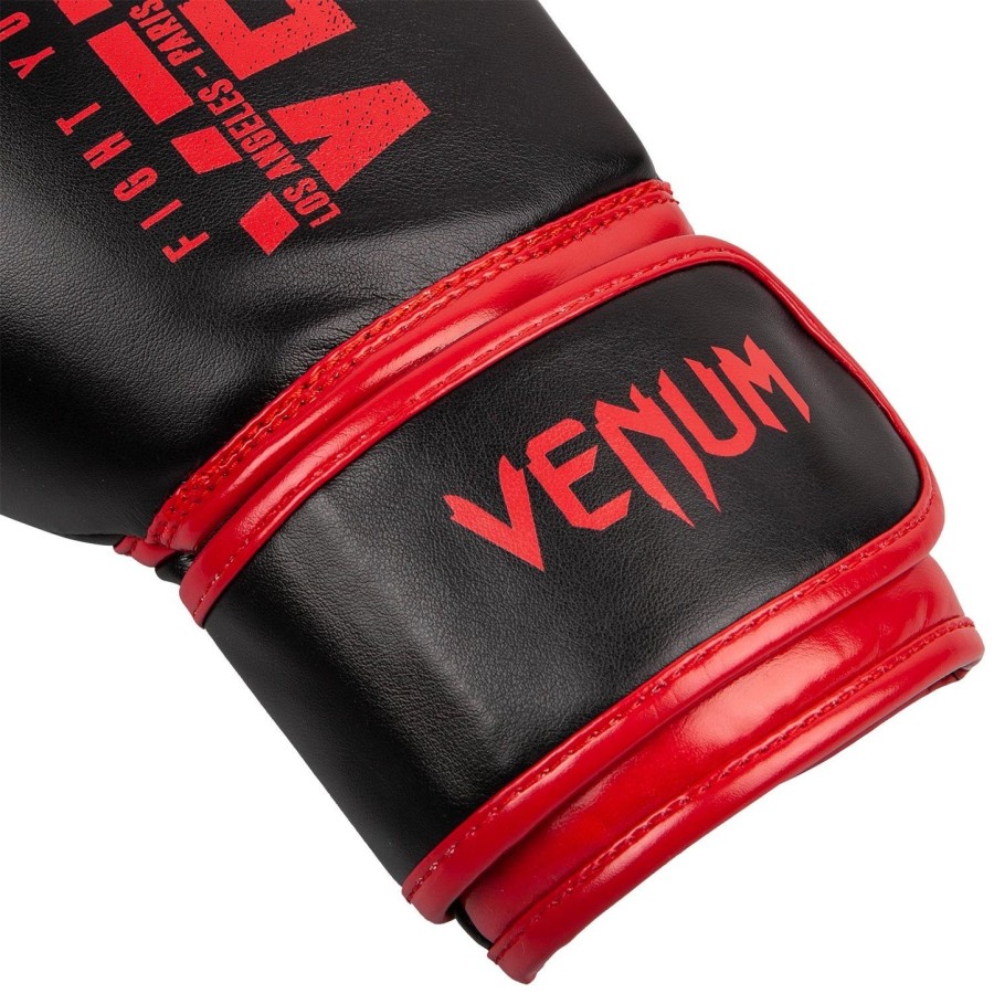 luvas de boxe infantis venum signature - pretovermelho