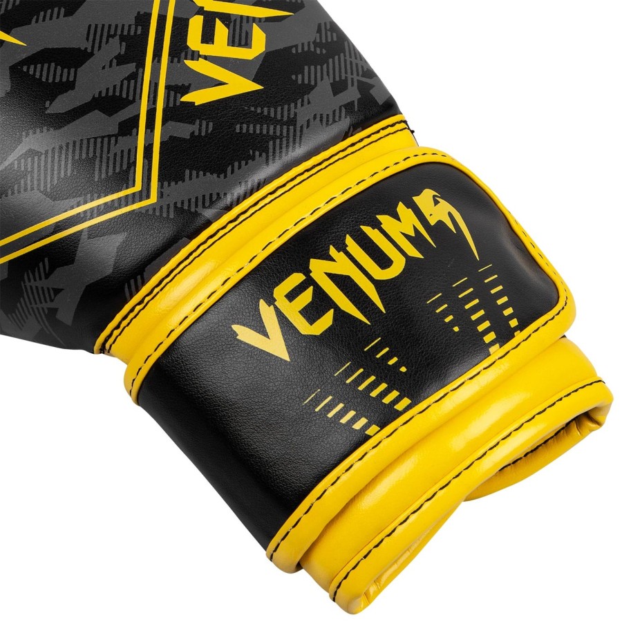 luvas de boxe infantis venum okinawa 2.0 - pretoamarelo