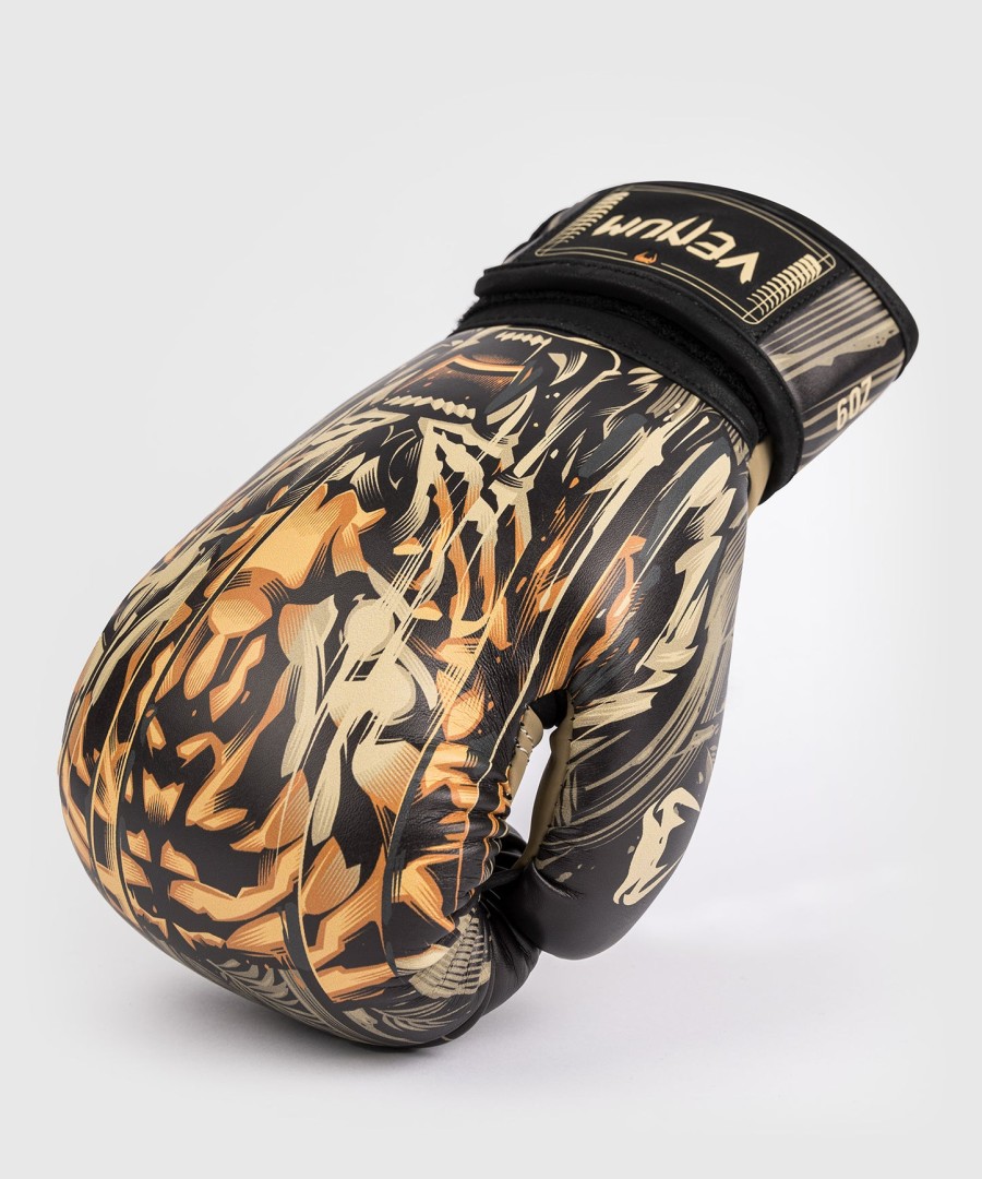 luvas de boxe infantis venum tiger - pretolaranja neon