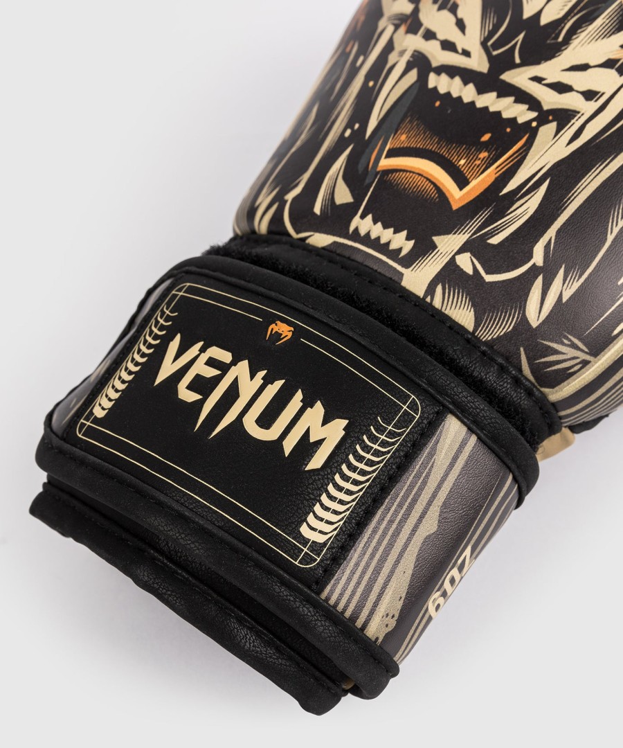 luvas de boxe infantis venum tiger - pretolaranja neon