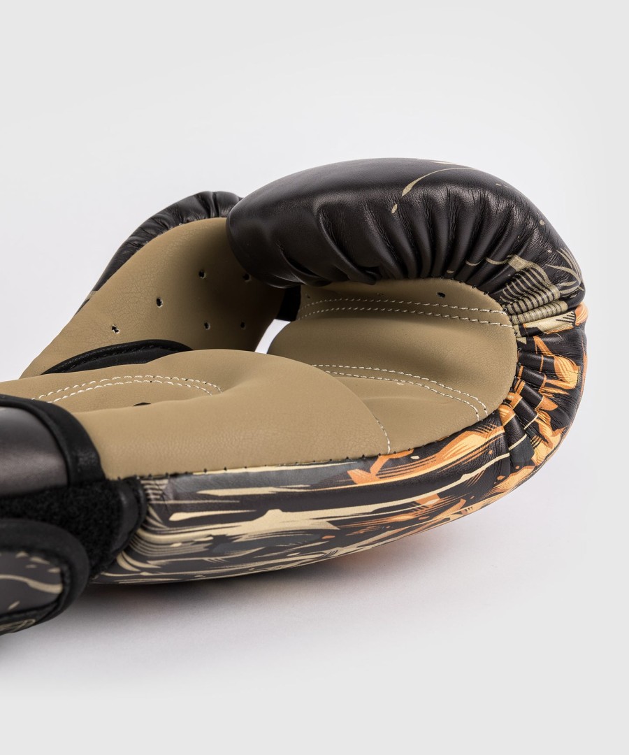 luvas de boxe infantis venum tiger - pretolaranja neon