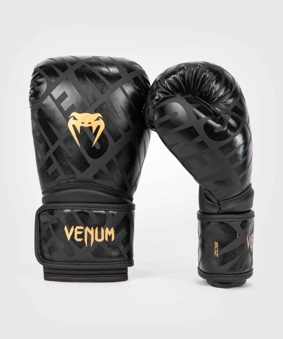 luvas de boxe infantis venum contender 1.5 xt - preto e dourado