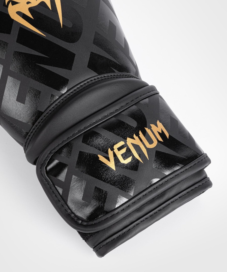 luvas de boxe infantis venum contender 1.5 xt - preto e dourado
