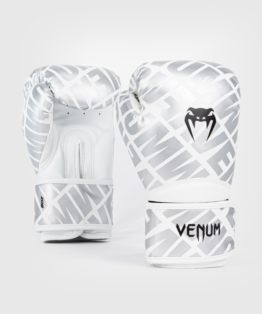 luvas de boxe infantis venum contender 1.5 xt - branco-prateado