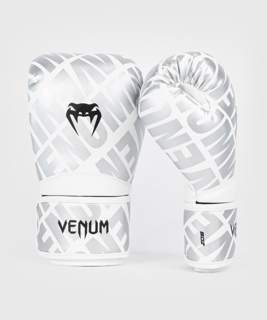 luvas de boxe infantis venum contender 1.5 xt - branco-prateado