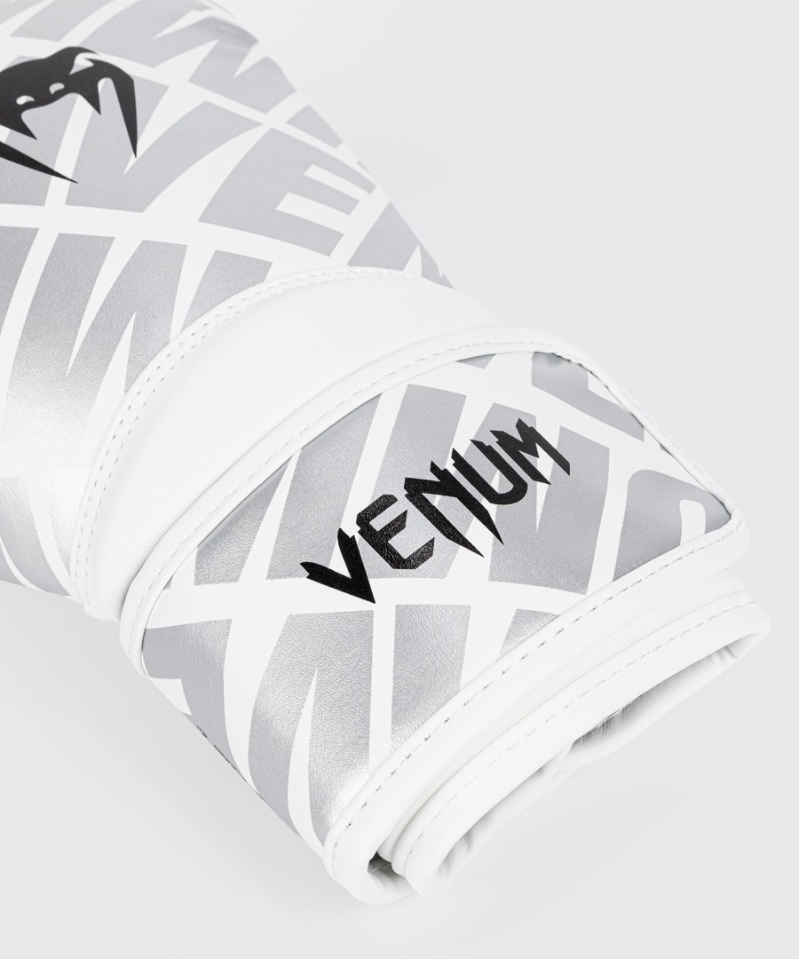 luvas de boxe infantis venum contender 1.5 xt - branco-prateado