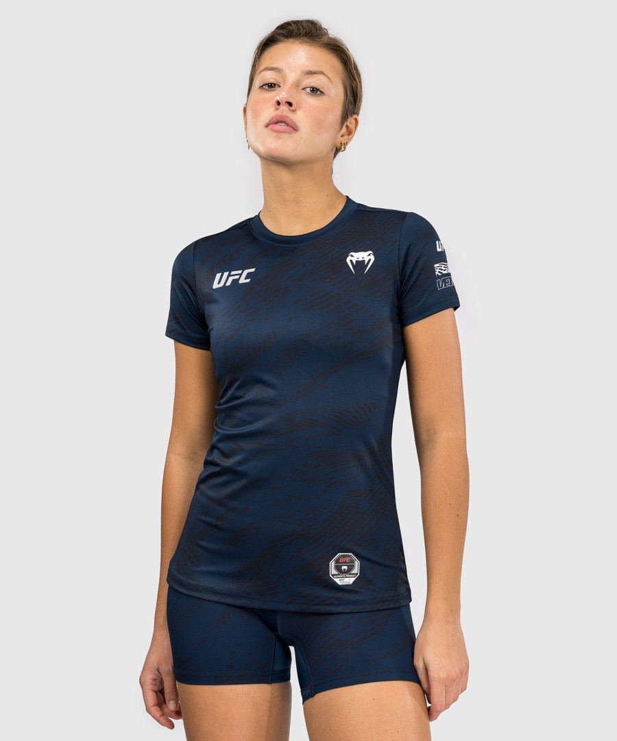 camiseta feminina ufc fusion by venum fight week dry-tech - azul oceânico