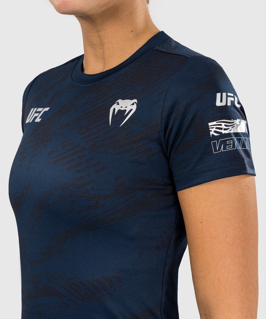 camiseta feminina ufc fusion by venum fight week dry-tech - azul oceânico
