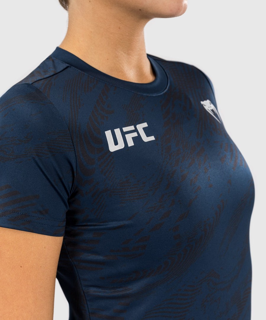 camiseta feminina ufc fusion by venum fight week dry-tech - azul oceânico