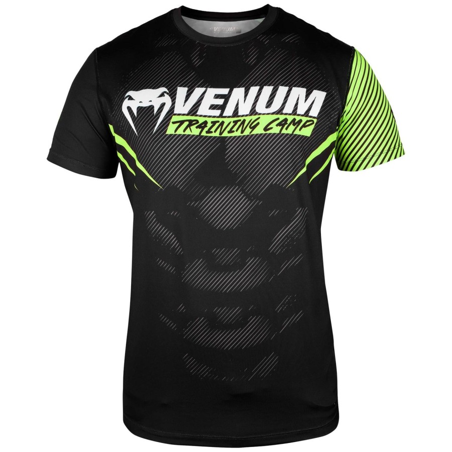 camiseta venum training camp 2.0 dry tech - pretaamarelo neon - exclusiva