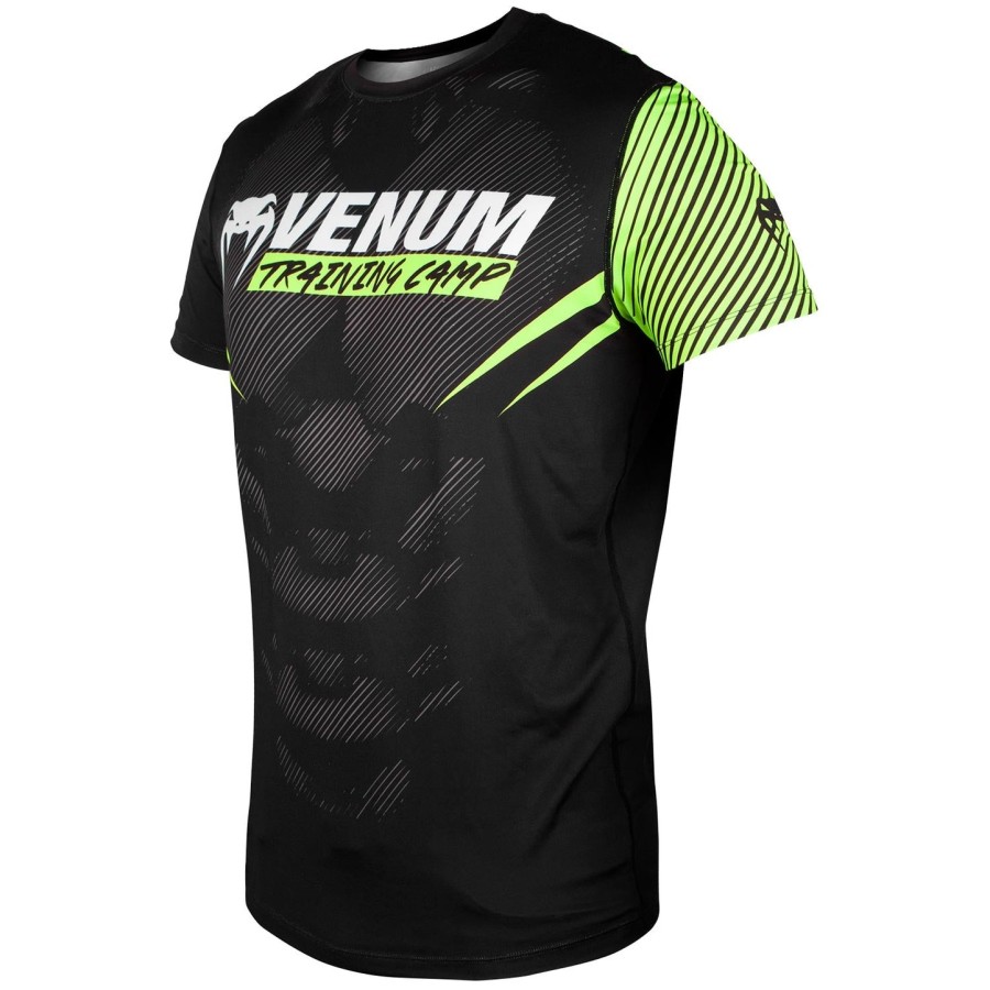 camiseta venum training camp 2.0 dry tech - pretaamarelo neon - exclusiva