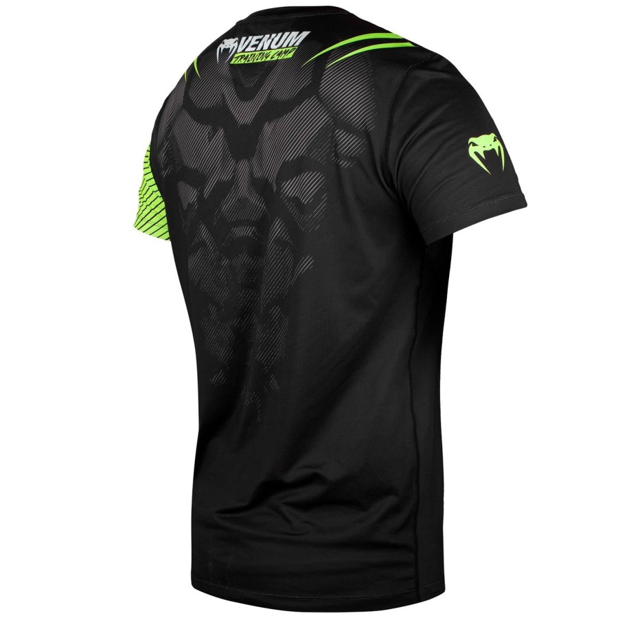 camiseta venum training camp 2.0 dry tech - pretaamarelo neon - exclusiva